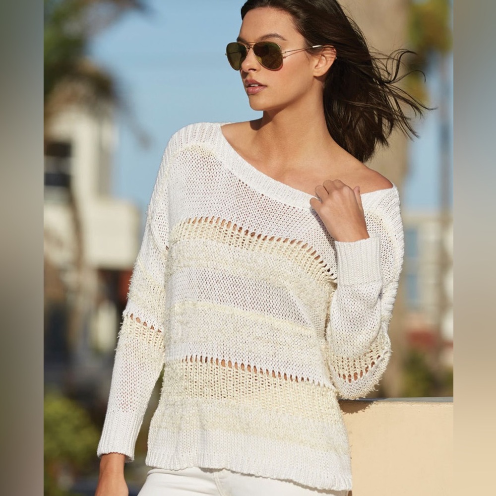 NWT 525 America Novelty Eyelash Sweater in Lemon Meringue